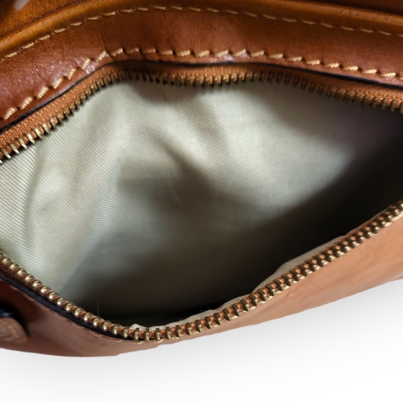 Pratesi Firenze Leather Crossbody Bag Tan Brown Leather - Picture 9 of 11